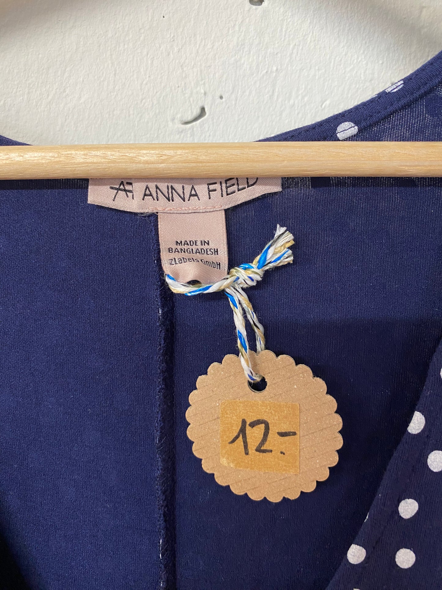 Secondhand Kleid – Dunkelblau gepunktet, Grösse S