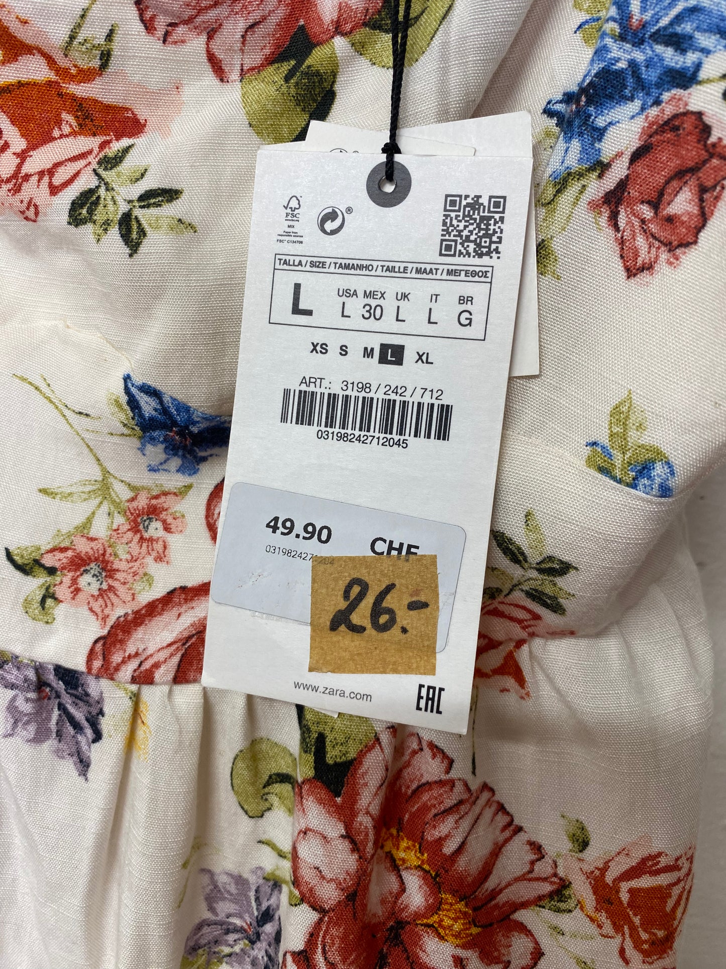 ZARA Secondhand Oberteil – Blumenmuster, Grösse L