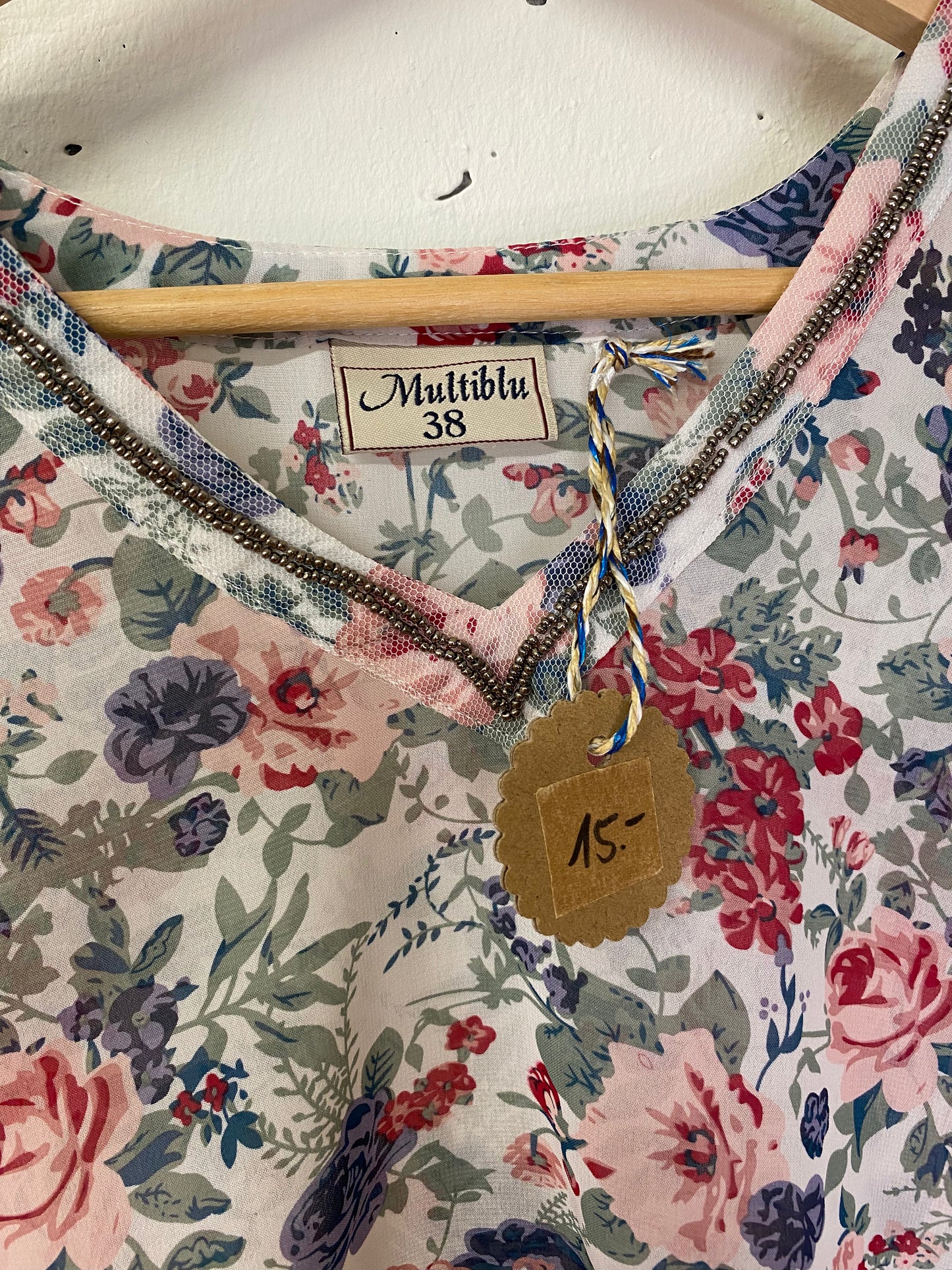 Multiblu Secondhand Bluse – Bunt gemustert, Grösse 38