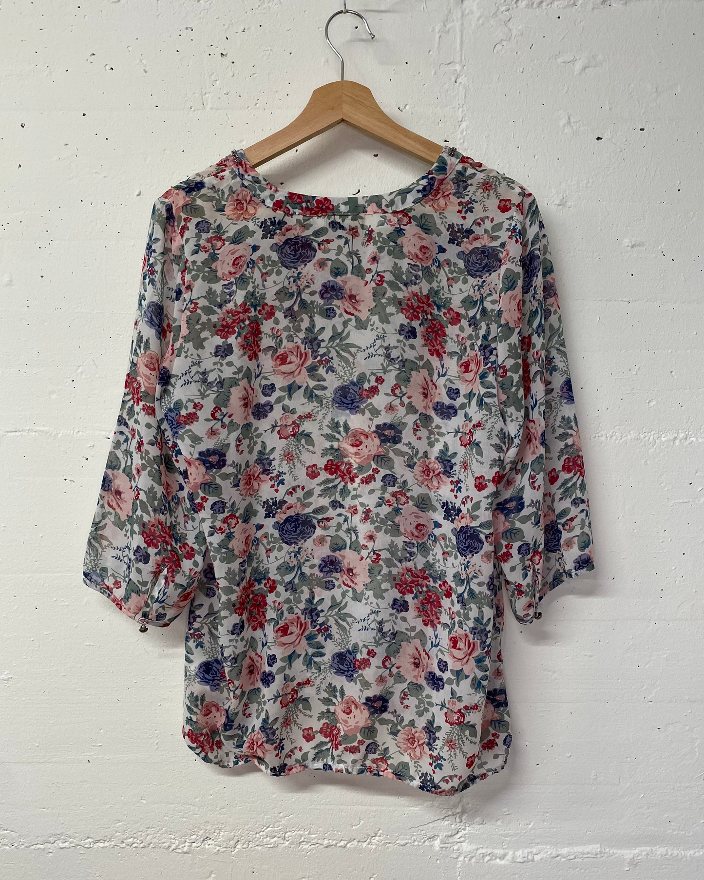 Multiblu Secondhand Bluse – Bunt gemustert, Grösse 38