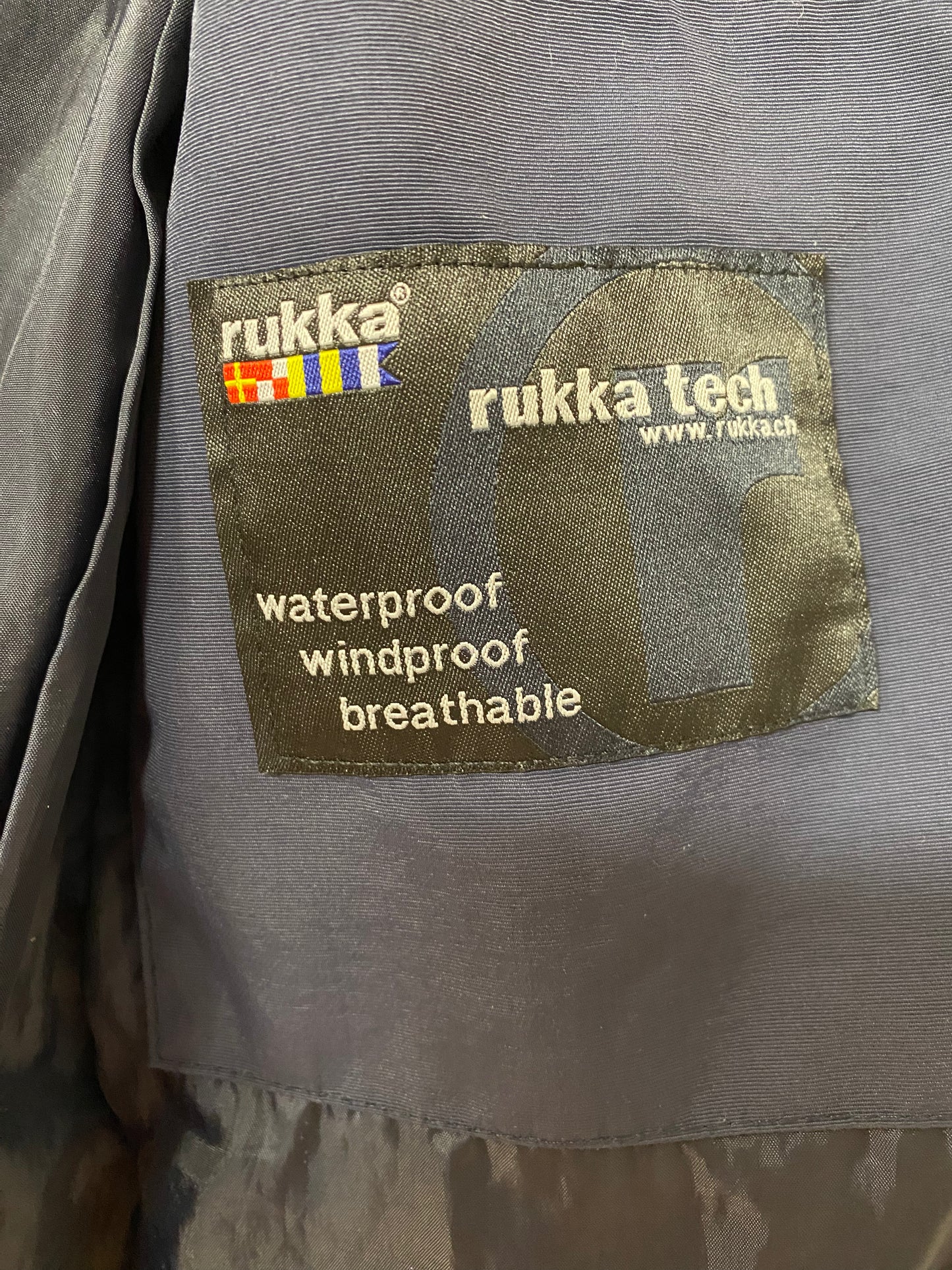 Rukka Secondhand Regenmantel – Dunkelblau, Grösse 36