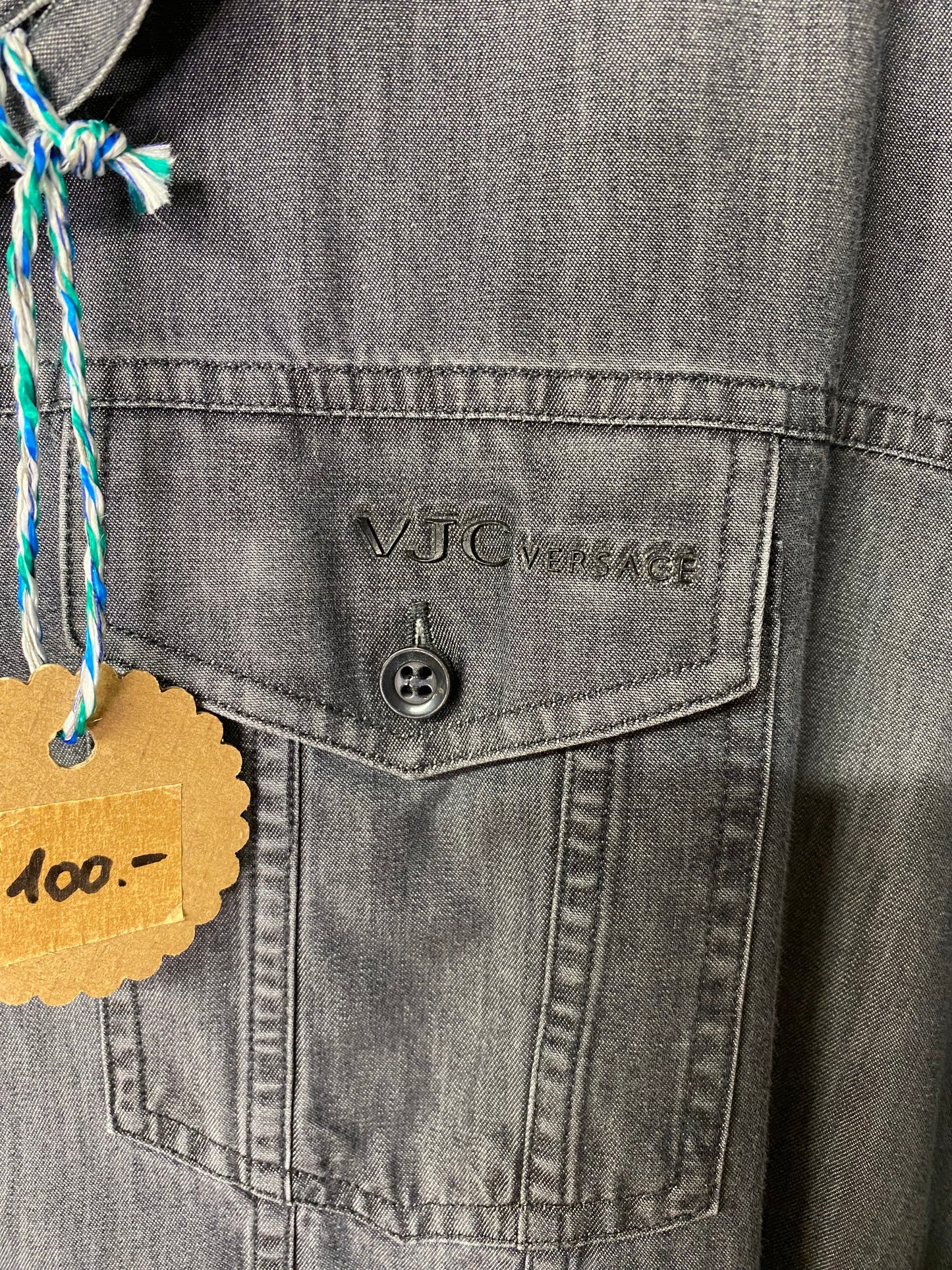 VJC Versace Designer-Jeanshemd – Grau, Grösse 44