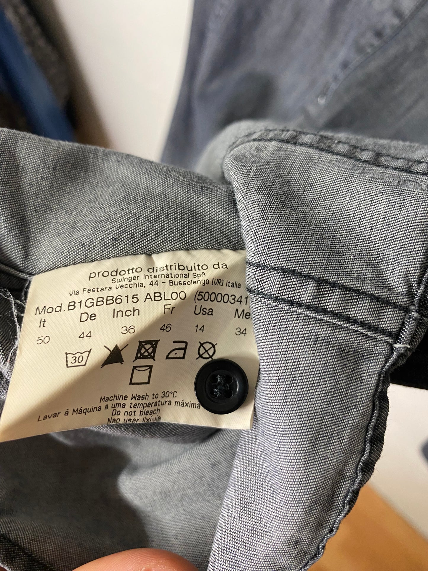 VJC Versace Designer-Jeanshemd – Grau, Grösse 44