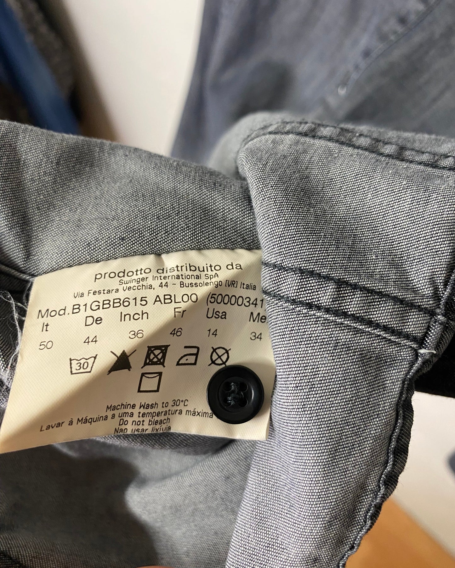 VJC Versace Designer-Jeanshemd – Grau, Gr. 44