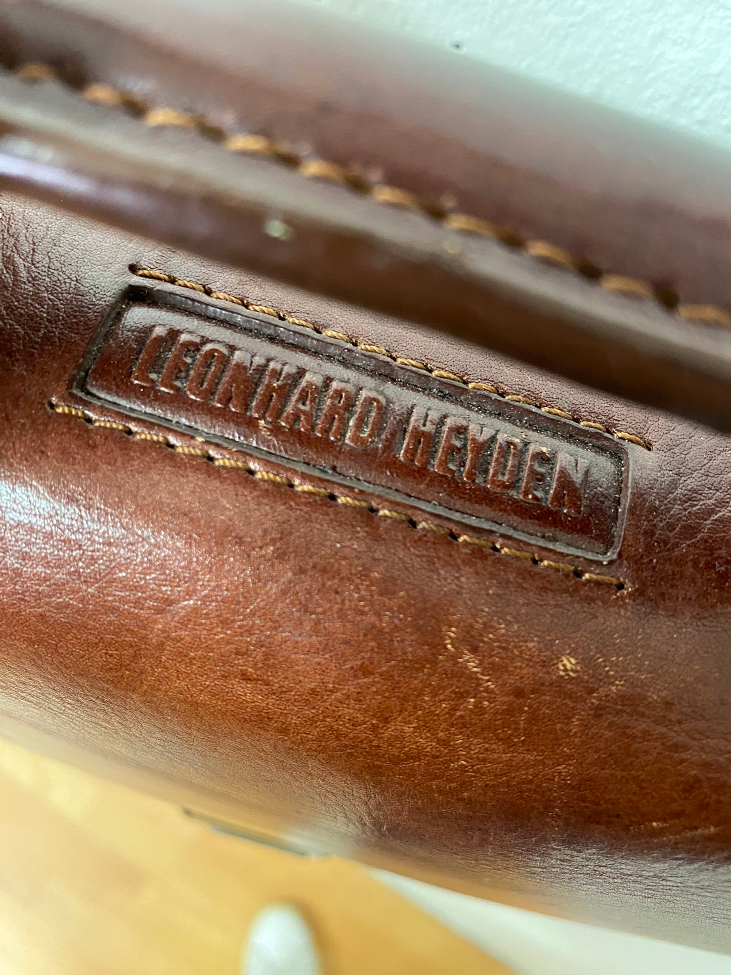 Leonhard Heyden Vintage Ledertasche – Kastanienbraun, Echtleder