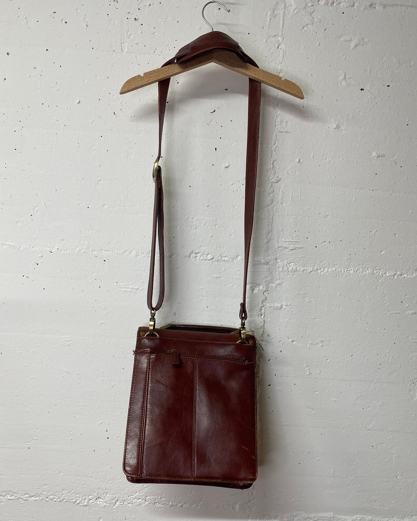 Leonhard Heyden Vintage Ledertasche – Kastanienbraun, Echtleder