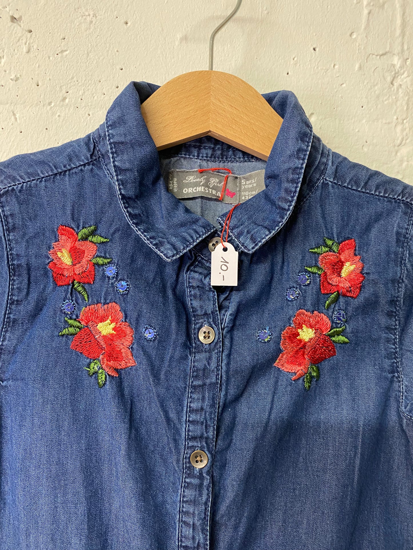 Süsses Secondhand Jeanskleid für Mädchen- Grösse 110