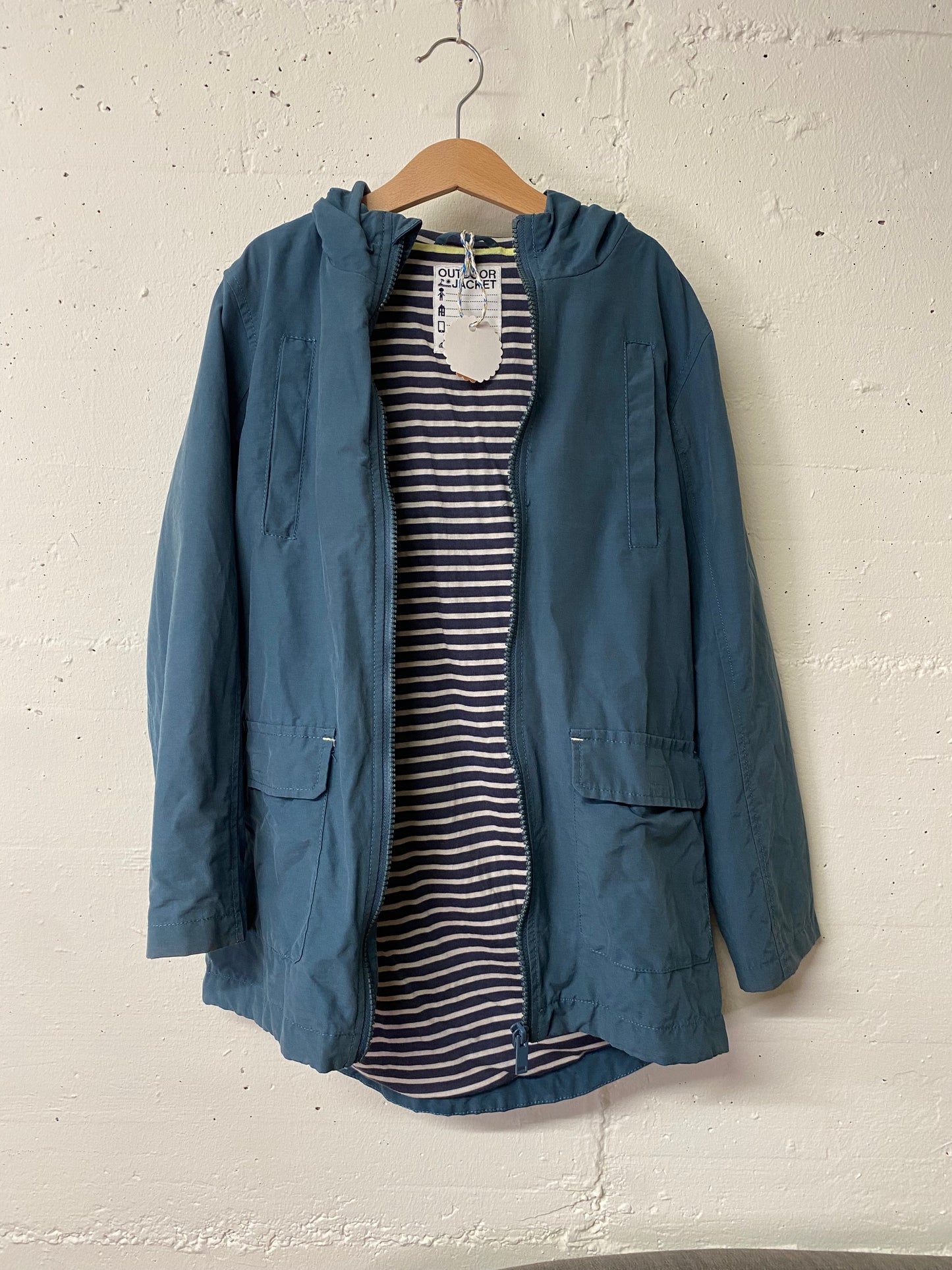 Secondhand Outdoorjacke – Petrolgrau, Grösse 140