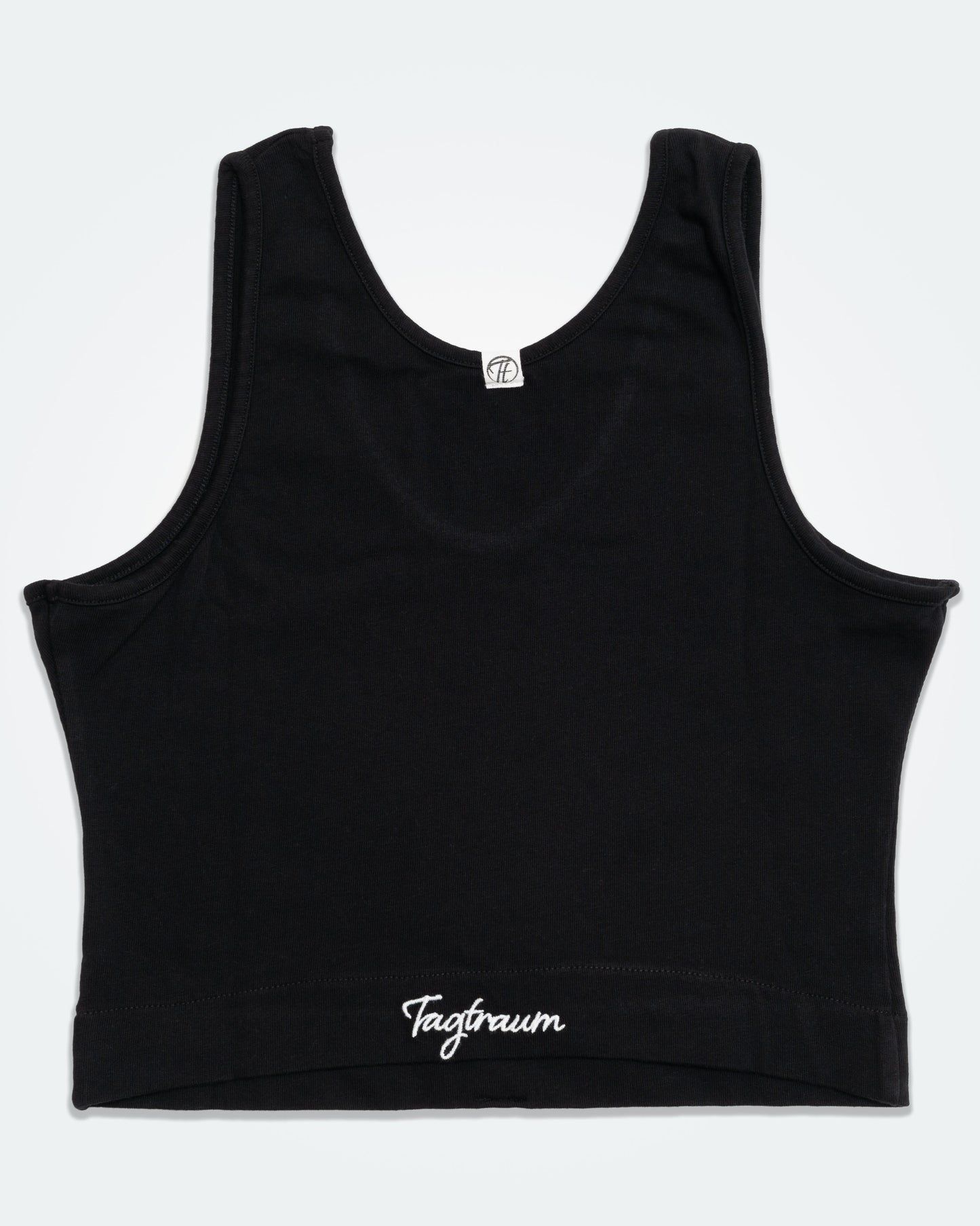 Schwarzes, cooles Crop Top mit edlem Stick. Cooles Must have Basic Teil für die Capsule Wardrobe