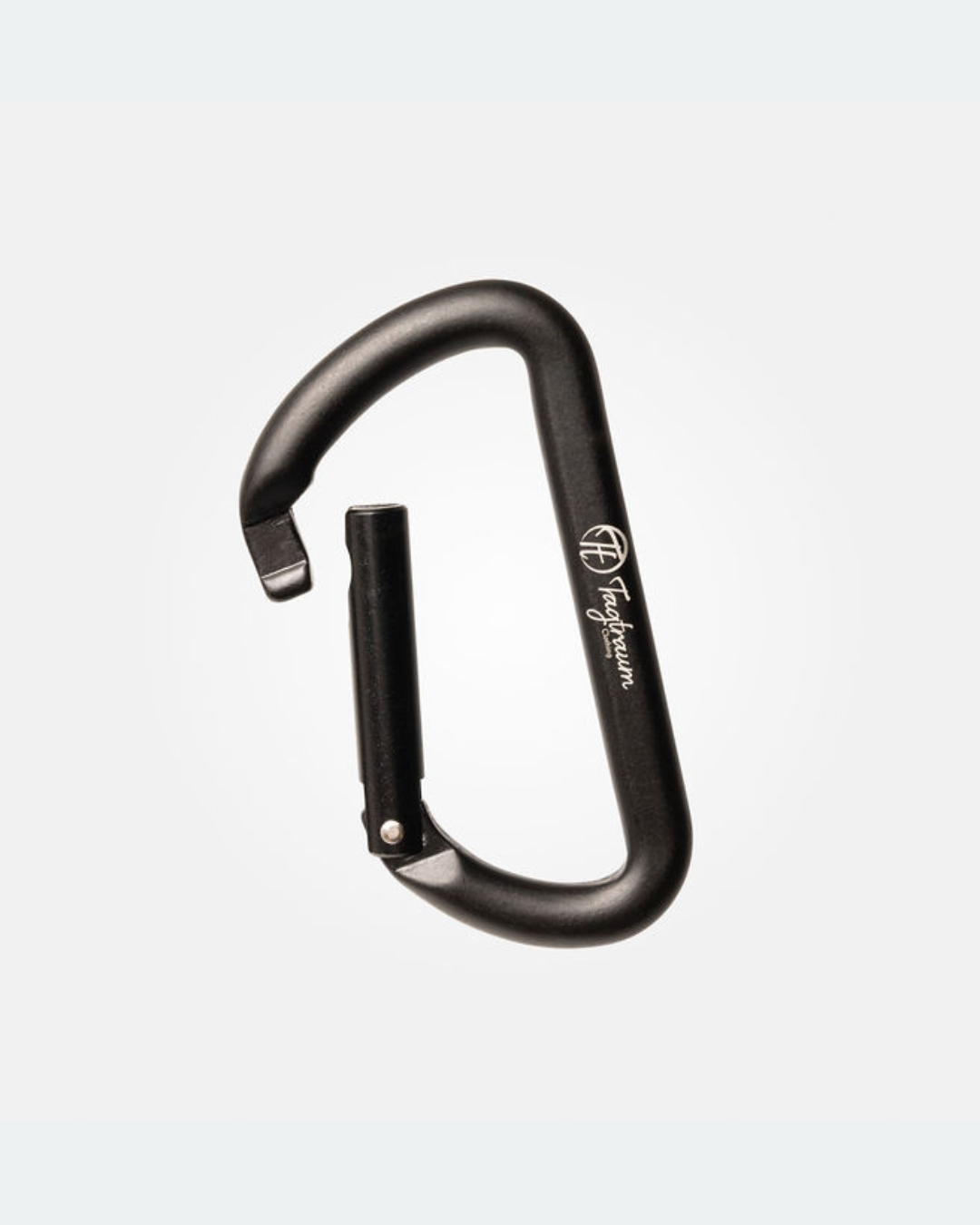 Ein kleiner 100% Aluminium Karabiner mit Tagtraum Clothing Inschrift auf der Vorderseite