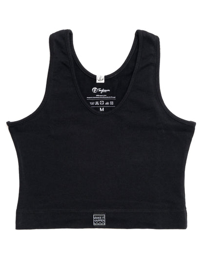 Schwarzes Crop Top Basic mit edlem Tagtraum Stick