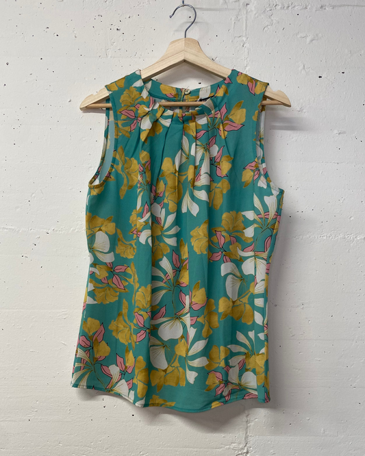 Schöne Navyboot Secondhand Bluse - Florale Muster