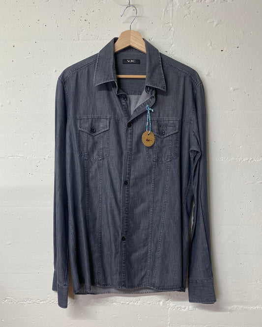 VJC Versace Designer-Jeanshemd – Grau, Grösse 44