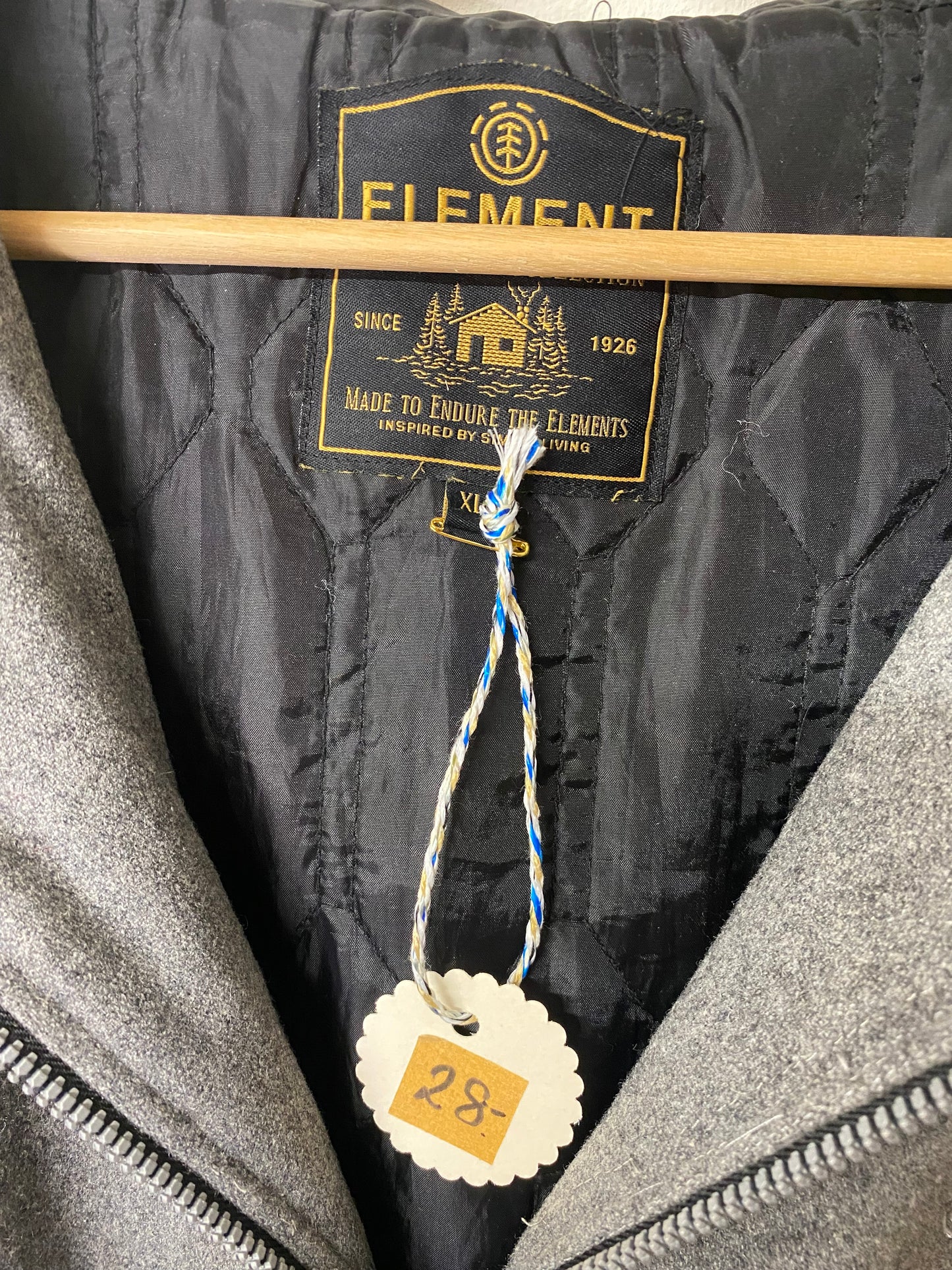 Element Secondhand Kapuzenjacke – Grau, Grösse XL
