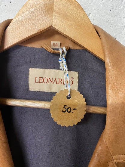 Leonardo Vintage Lederjacke – Cognacbraun, Grösse 54 (XL)