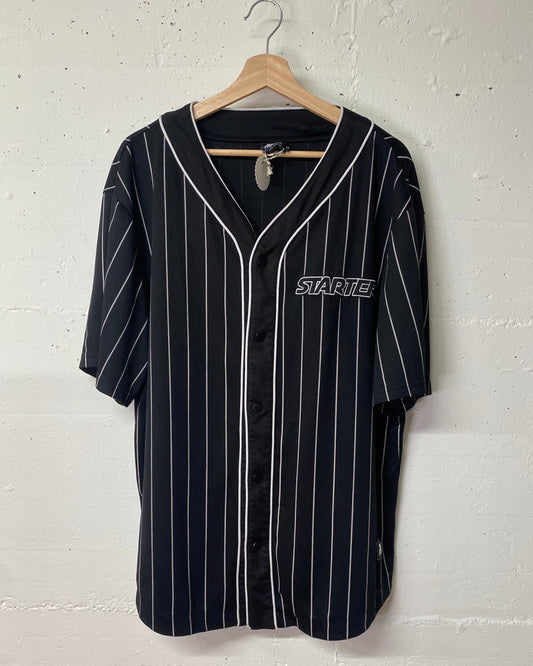 Starter Black Label Baseballshirt – Gestreift, Grösse XL