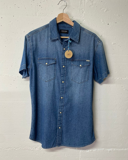 Kurzarm Secondhand Jeanshemd von Jack & Jones - Grösse L