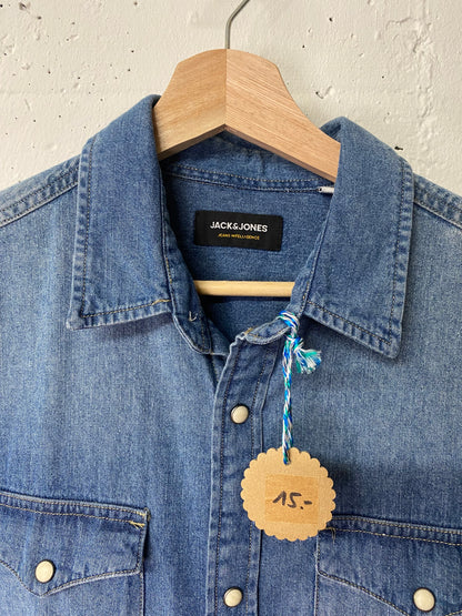 Kurzarm Secondhand Jeanshemd von Jack & Jones - Grösse L