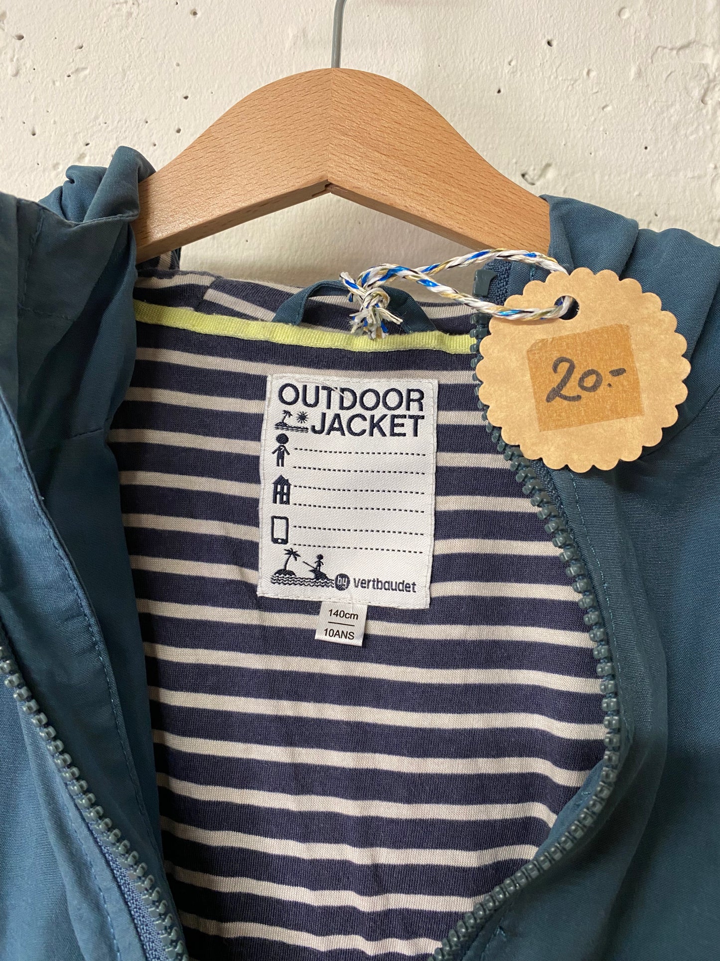 Secondhand Outdoorjacke – Petrolgrau, Grösse 140