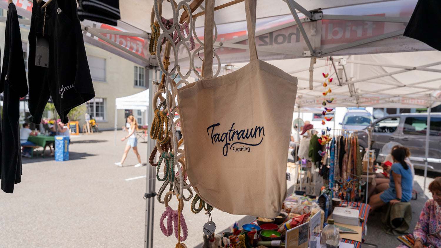 Unser Tagtraum Clothing Stand am Sommerfest vom Linthpark Glarus Süd